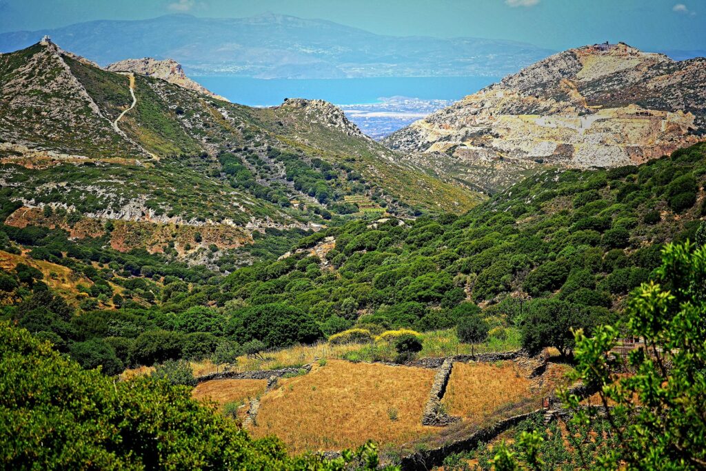 Naxos, one of the best Greek islands, dazzles with lush greenery and fertile, verdant landscapes